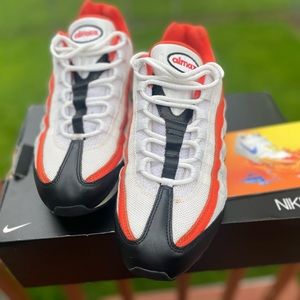 Nike Air Max 95 ID By You White Orange Black Mens Size 10 Sneaker